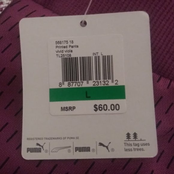 Puma Women's size L Vivid Viola Pants - Picture 10 of 15